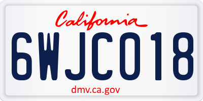 CA license plate 6WJC018