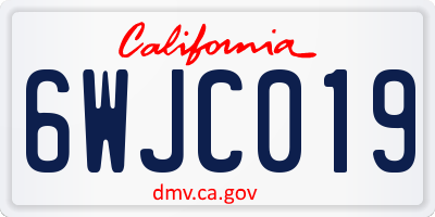 CA license plate 6WJC019