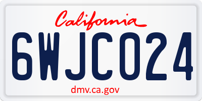 CA license plate 6WJC024