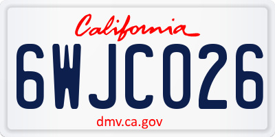 CA license plate 6WJC026