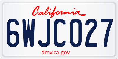 CA license plate 6WJC027