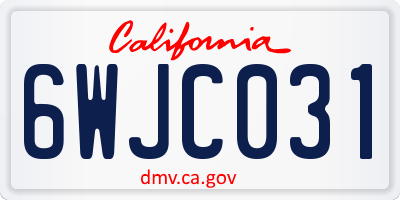 CA license plate 6WJC031