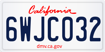 CA license plate 6WJC032