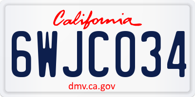 CA license plate 6WJC034