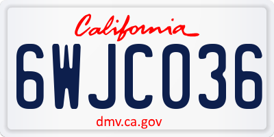 CA license plate 6WJC036