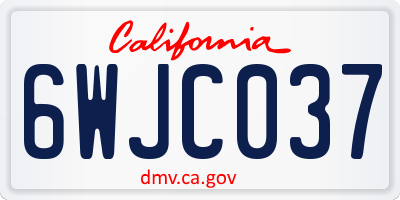 CA license plate 6WJC037