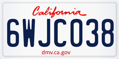 CA license plate 6WJC038