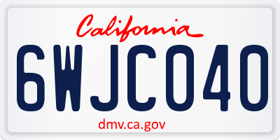 CA license plate 6WJC040