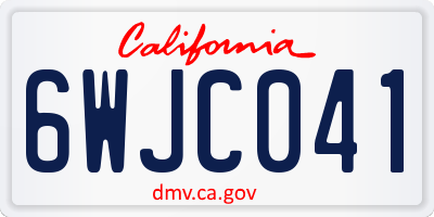 CA license plate 6WJC041