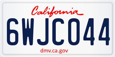 CA license plate 6WJC044