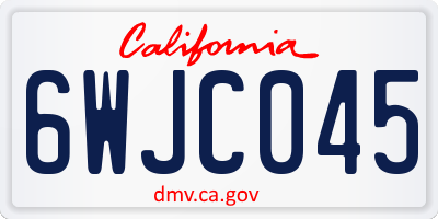 CA license plate 6WJC045