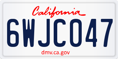 CA license plate 6WJC047