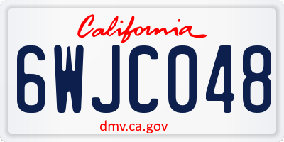 CA license plate 6WJC048