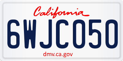 CA license plate 6WJC050