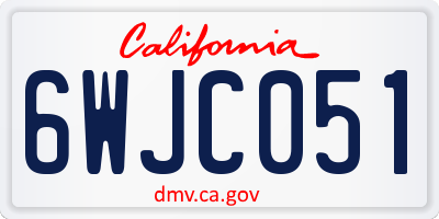 CA license plate 6WJC051
