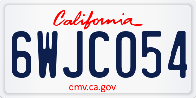 CA license plate 6WJC054