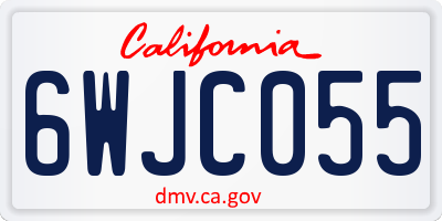 CA license plate 6WJC055
