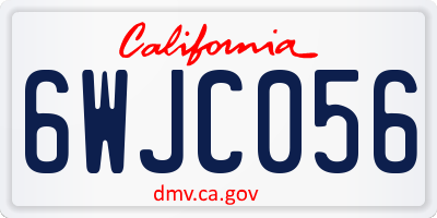CA license plate 6WJC056
