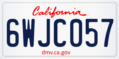 CA license plate 6WJC057