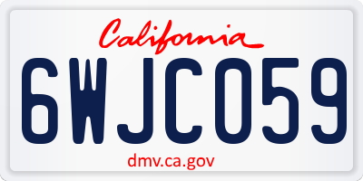 CA license plate 6WJC059