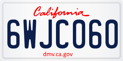 CA license plate 6WJC060