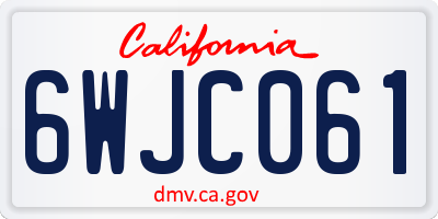 CA license plate 6WJC061