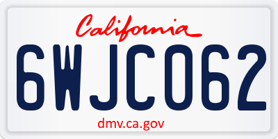 CA license plate 6WJC062