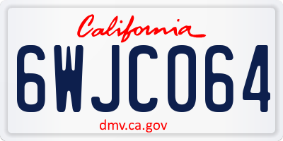 CA license plate 6WJC064