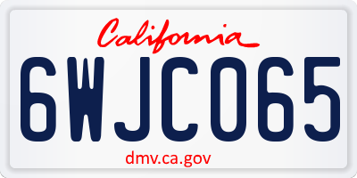 CA license plate 6WJC065