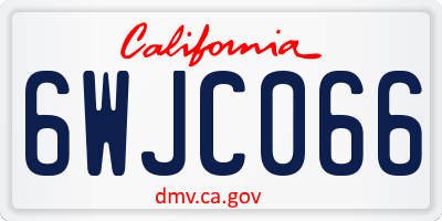 CA license plate 6WJC066