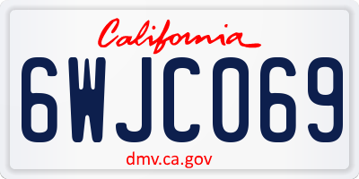 CA license plate 6WJC069