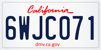 CA license plate 6WJC071