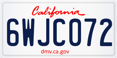 CA license plate 6WJC072