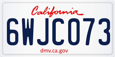 CA license plate 6WJC073