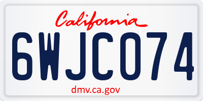 CA license plate 6WJC074