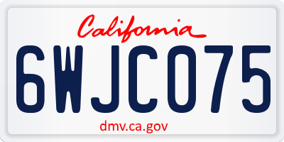 CA license plate 6WJC075