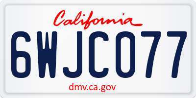 CA license plate 6WJC077