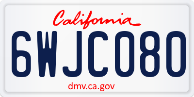CA license plate 6WJC080