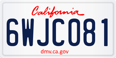 CA license plate 6WJC081
