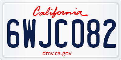 CA license plate 6WJC082