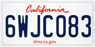 CA license plate 6WJC083