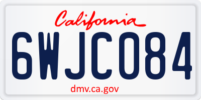 CA license plate 6WJC084