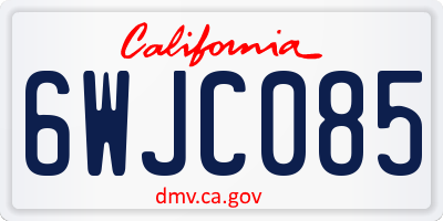 CA license plate 6WJC085