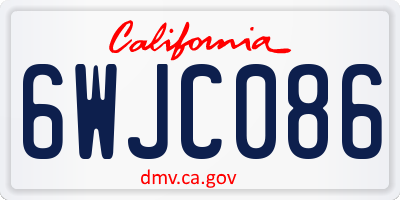 CA license plate 6WJC086