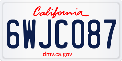 CA license plate 6WJC087