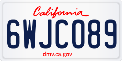 CA license plate 6WJC089