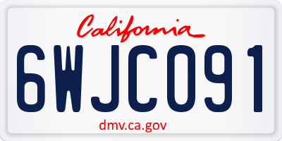 CA license plate 6WJC091