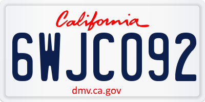 CA license plate 6WJC092