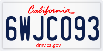 CA license plate 6WJC093