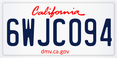 CA license plate 6WJC094
